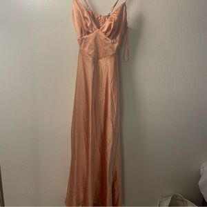 Elegant Peach Midi Dress